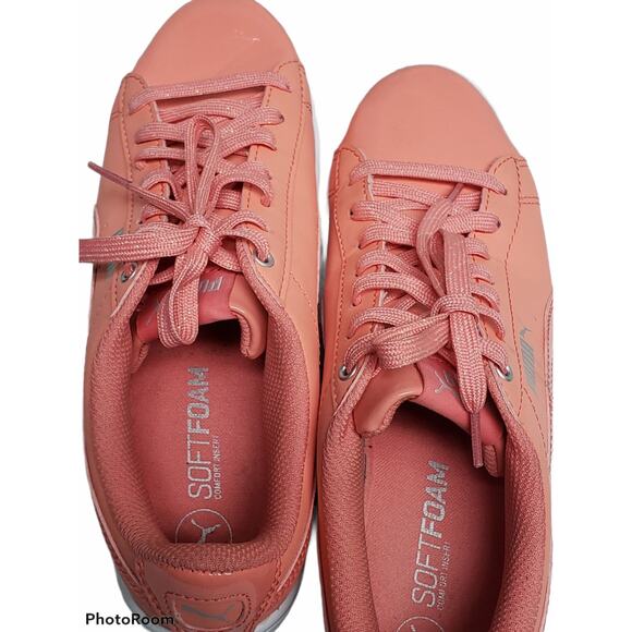 Puma Vikky Soft Foam Pink Leather Shoes - Size 7.5 - Picture 3 of 9